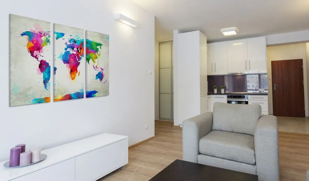 Obraz - Mapa świata  Eksplozja kolorów-2