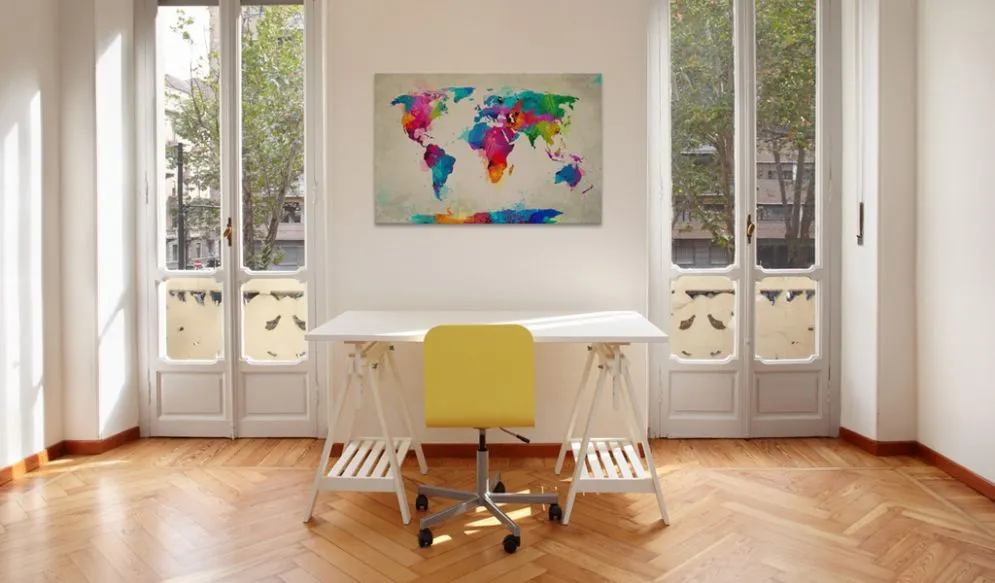 Obraz - Map of the world - an explosion of colors-2