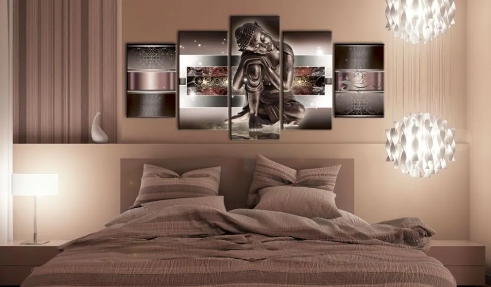 Obraz - Śpiący Budda w czerwieniach-2