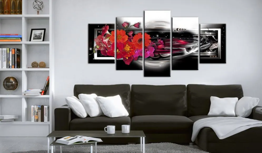 Obraz - Gerbery na czarnym tle-2