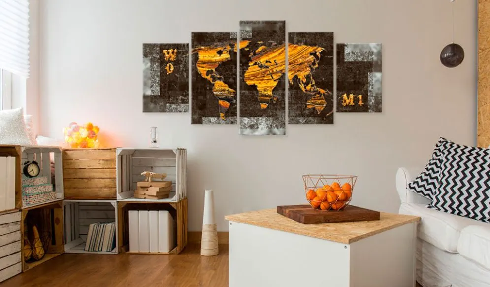 Obraz - Ukryte skarby (Mapa świata)-2