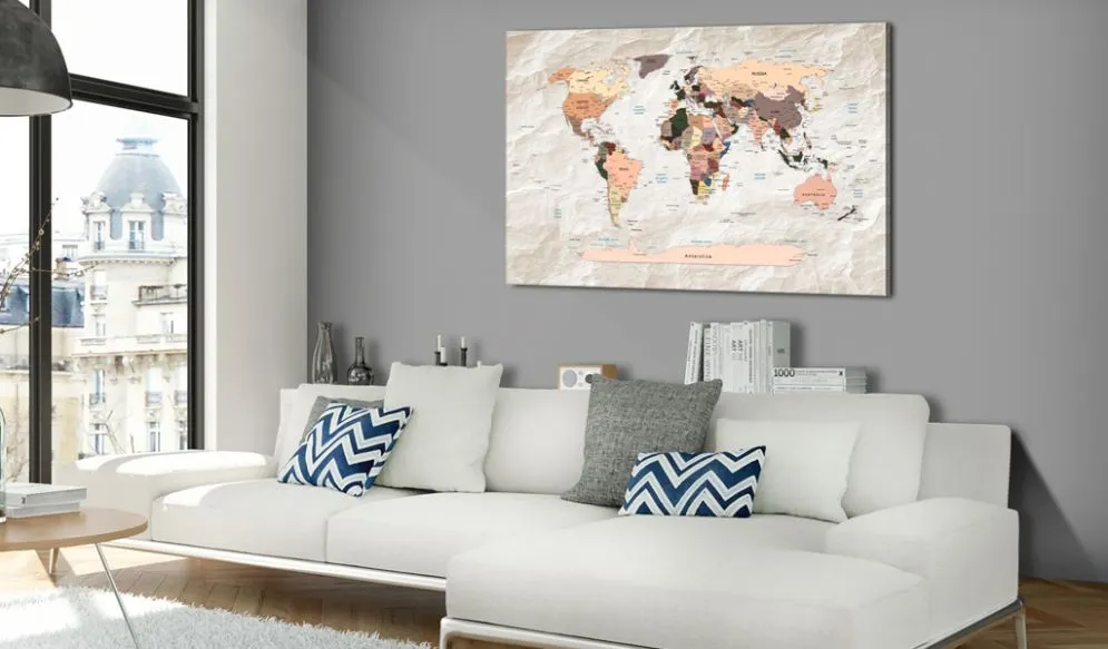 Obraz - Mapa świata  Kamienne oceany-2