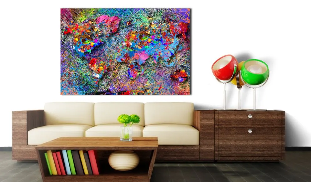 Obraz - Mapa  Inspiracja Pollockiem-2