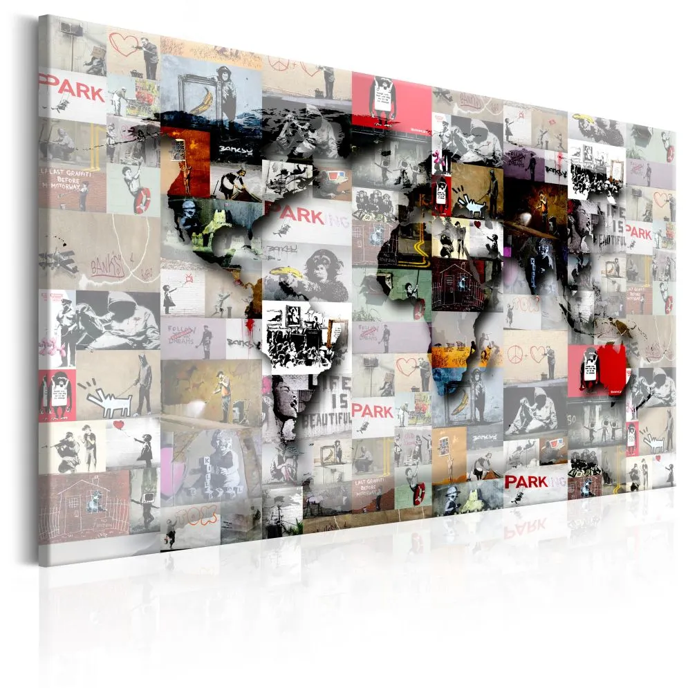 Obraz - Mapa  Inspiracja Banksy'm-1