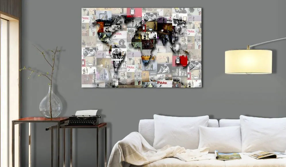 Obraz - Mapa  Inspiracja Banksy'm-2