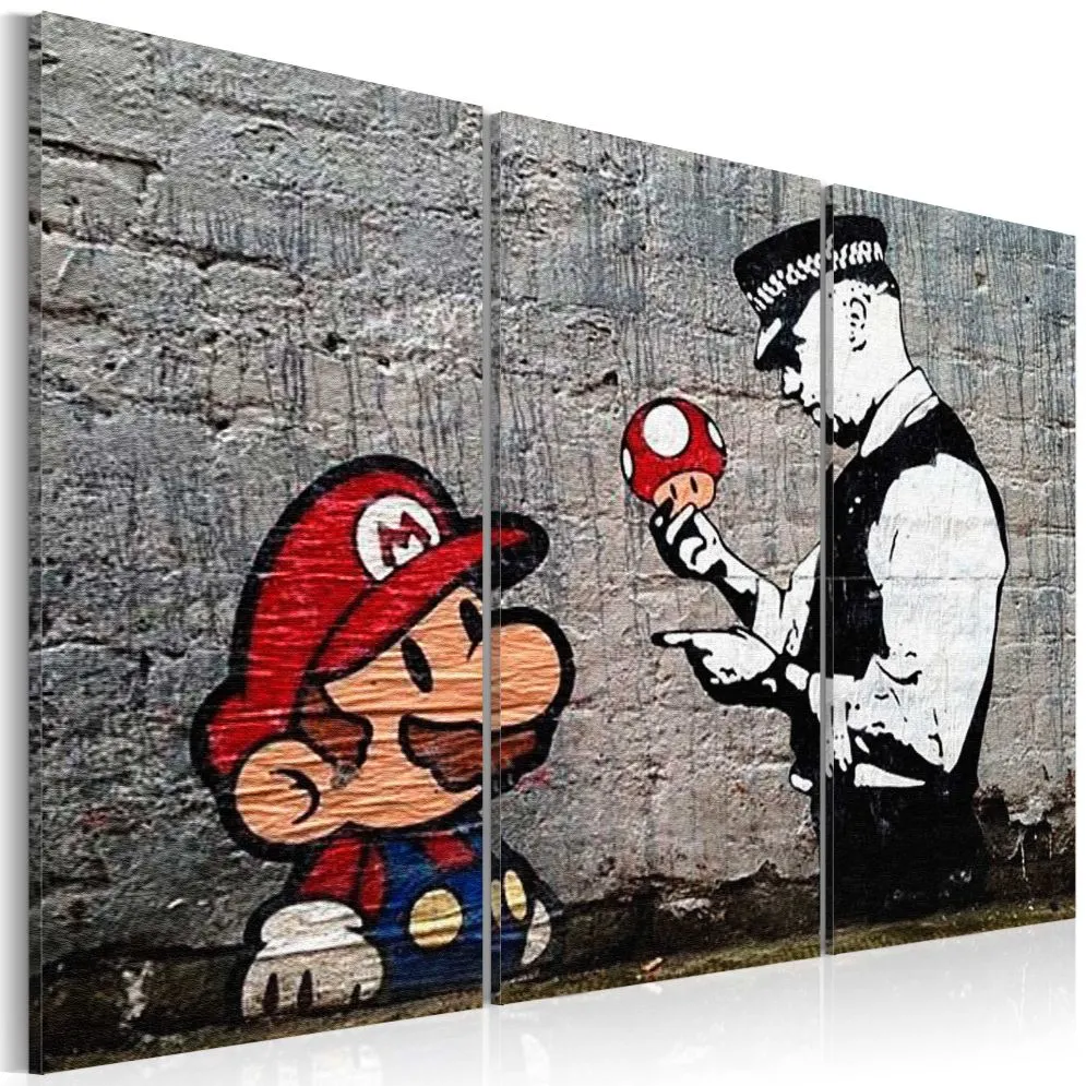 Obraz - Super Mario Mushroom Cop by Banksy-1