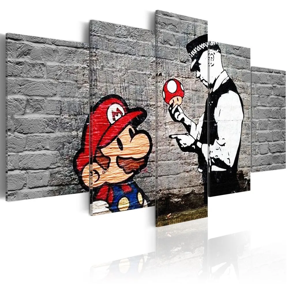 Obraz - Super Mario Mushroom Cop (Banksy)-1