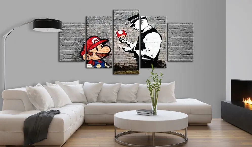 Obraz - Super Mario Mushroom Cop (Banksy)-2