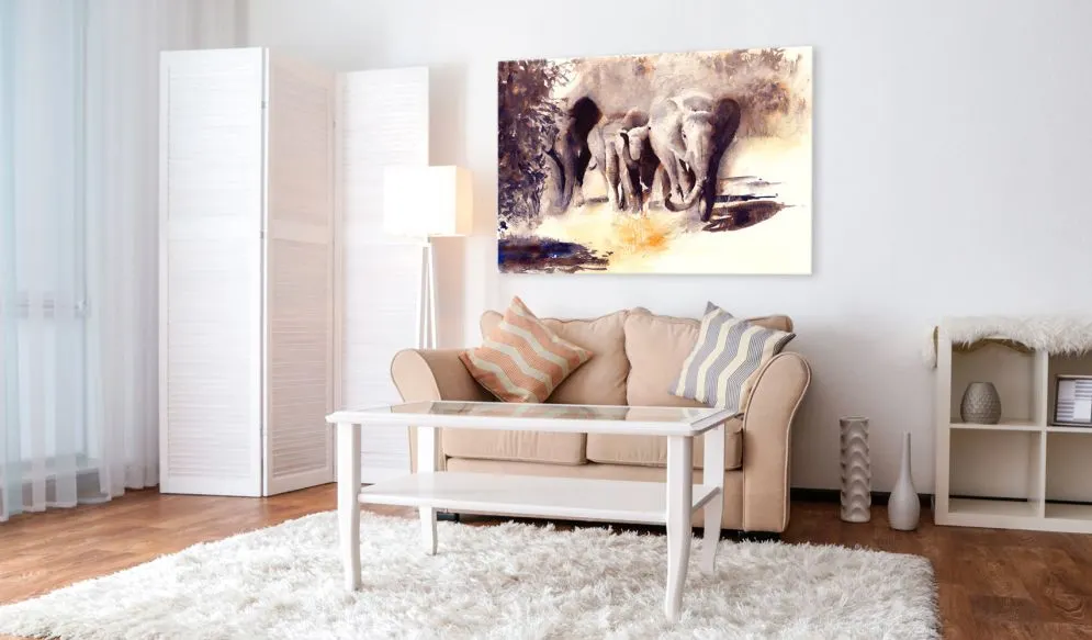 Obraz - Akwarelowe słonie-2
