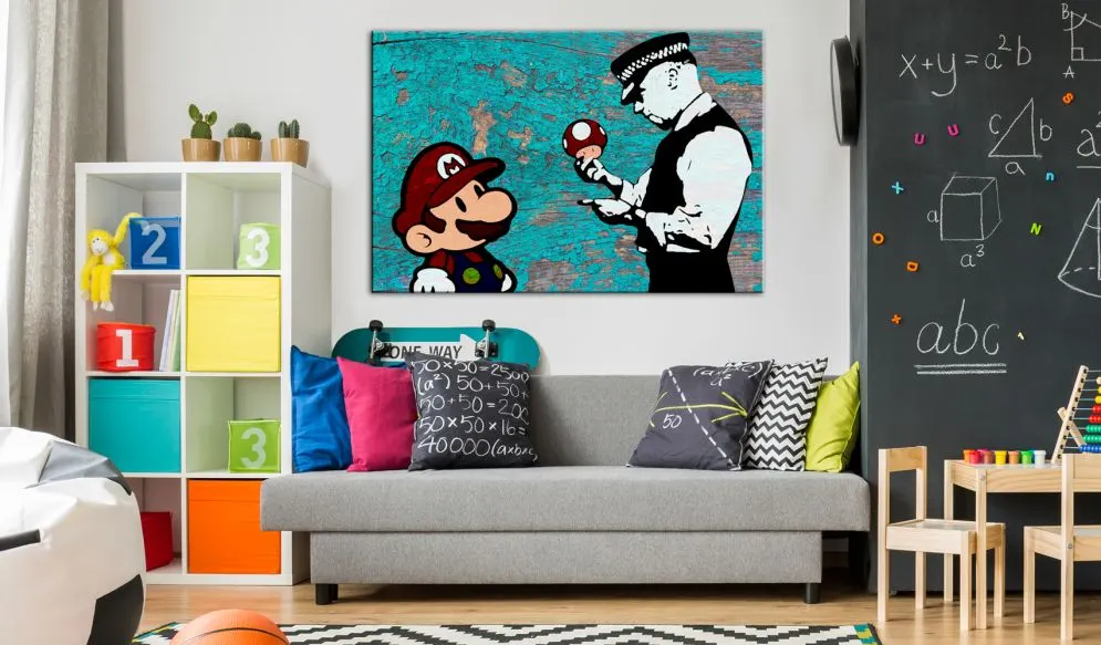 Obraz - Banksy na drewnie-2