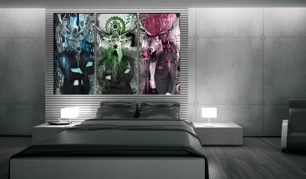 Obraz - Zwierzęce trio (3-częściowy) kolorowy-2