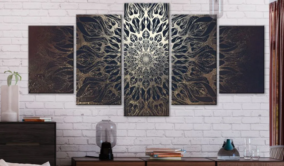 Obraz - Hipnoza (5-częściowy) brązowy szeroki-2