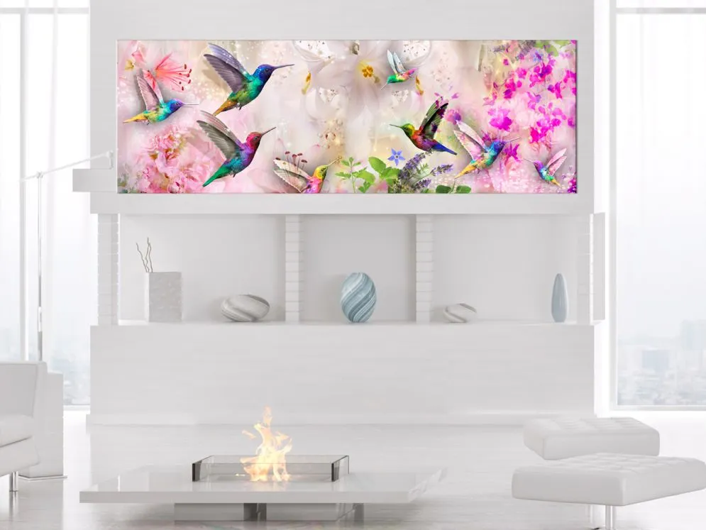 Obraz - Kolorowe kolibry (1-częściowy) wąski-2