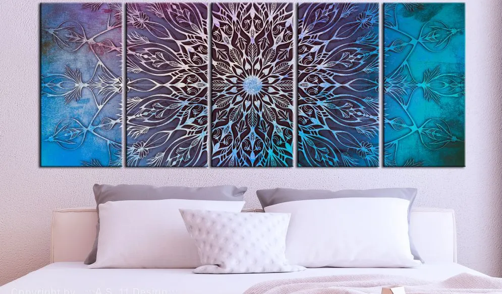 Obraz - Centrum (5-częściowy) wąski niebieski-2