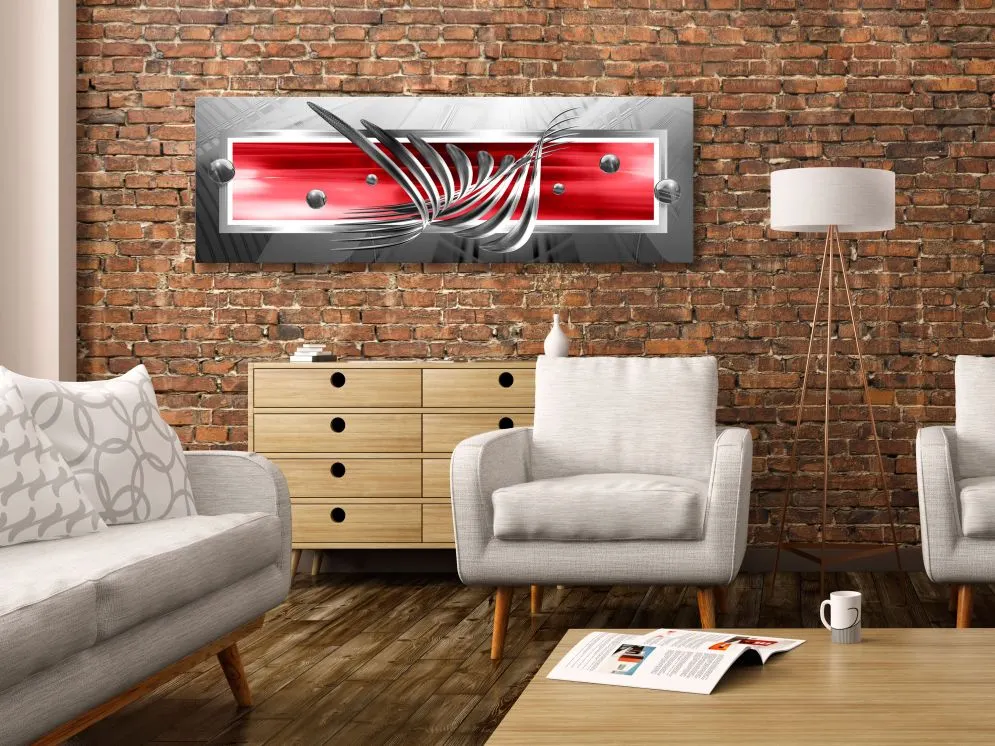 Obraz - Srebrne skrzydła (1-częściowy) wąski czerwony-2