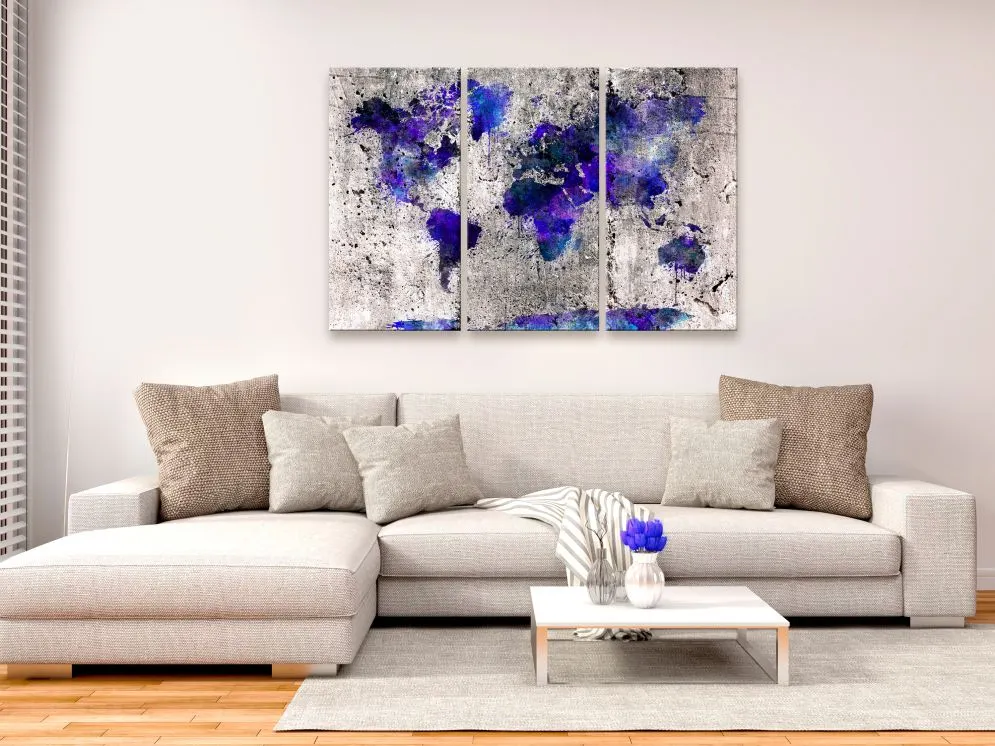 Obraz - Mapa świata kleksy (3-częściowy)-2