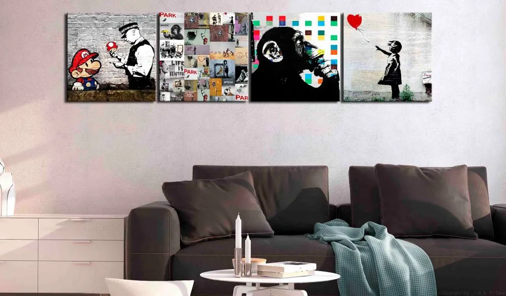 Obraz - Kolaż Banksy (4-częściowy)-2