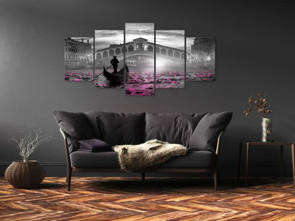 Obraz - Magiczna Wenecja (5-częściowy) szeroki szary-2