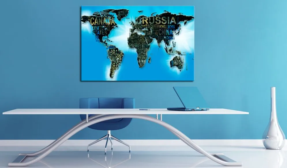 Obraz na korku - Niebieski świat [Mapa korkowa]-2