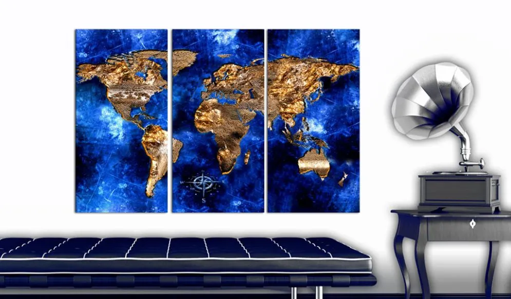 Obraz na korku - Złote kontynenty [Mapa korkowa]-2