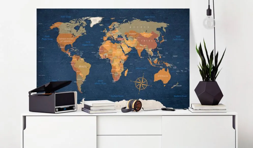 Obraz na korku - Atramentowe oceany [Mapa korkowa]-2