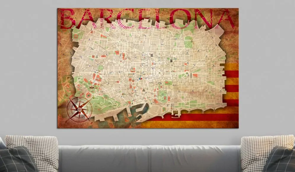 Obraz na korku - Mapa Barcelony  [Mapa korkowa]-2