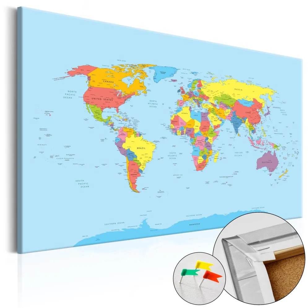 Obraz na korku - Tęczowa geografia [Mapa korkowa]-1