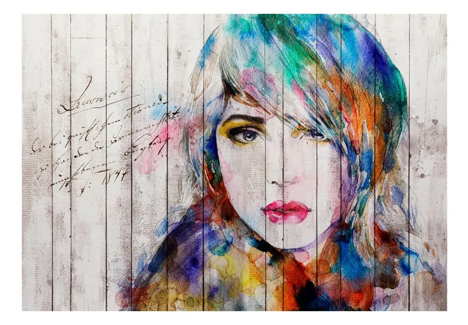 Fototapeta - Portret na drewnie-2