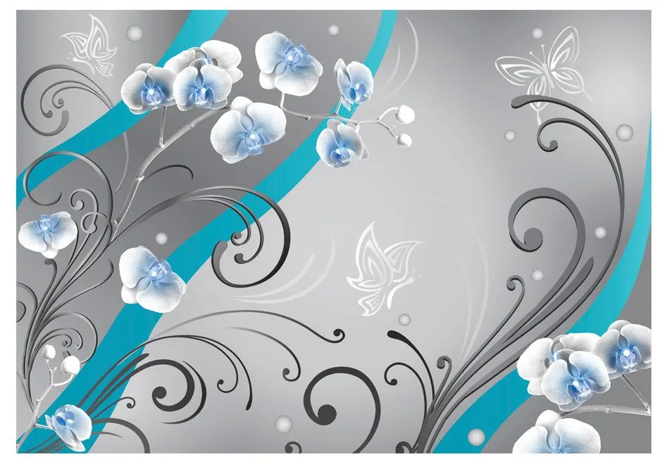 Fototapeta - Niebieskie orchidee - wariacja-2