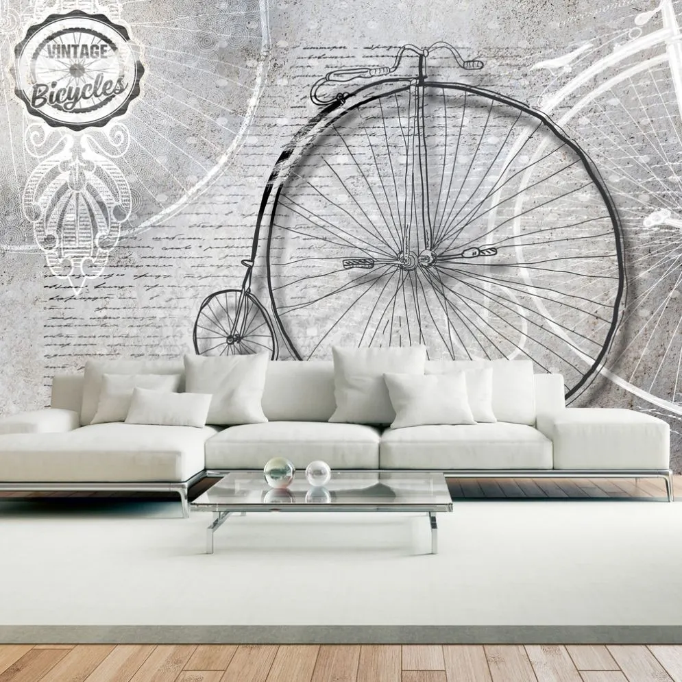 Fototapeta - Vintage bicycles - black and white-1