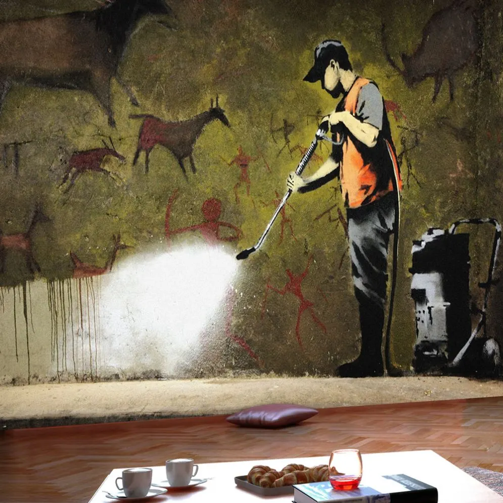 Fototapeta - Banksy - Cave Painting-1