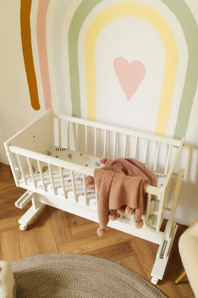 Łóżeczko kołyska KAJA 5w1 białe dostawne wielofunkcyjne I sklep meblowy MIRAT. styl SKANDYNAWSKI