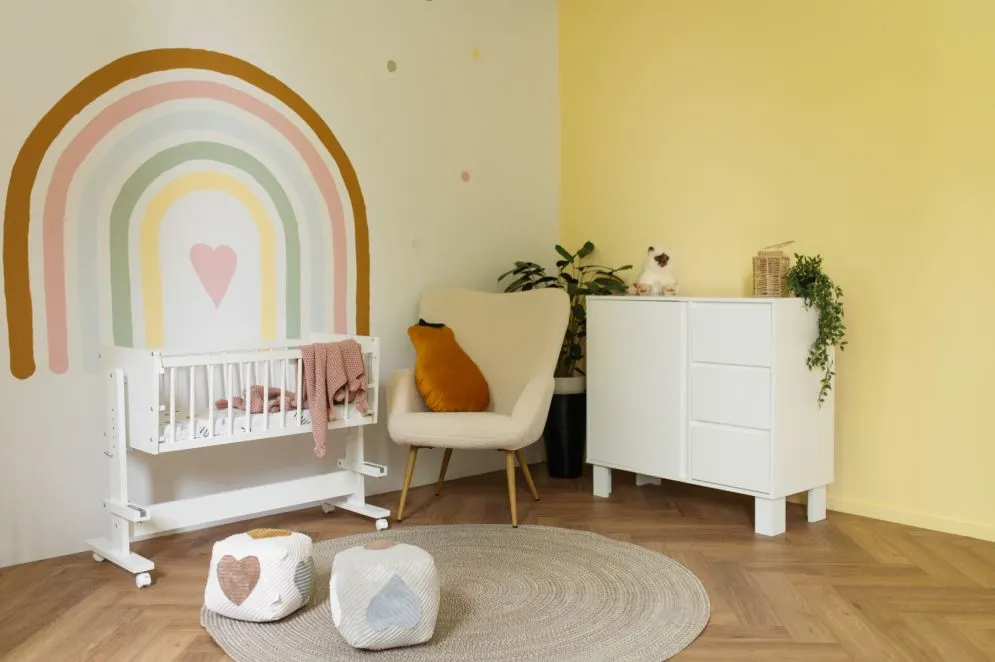 Łóżeczko kołyska KAJA 5w1 białe dostawne wielofunkcyjne I sklep meblowy MIRAT. styl SKANDYNAWSKI