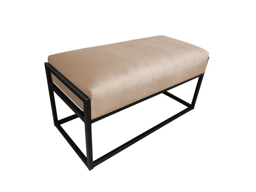 Ławka LILU MG VELVET beżowa tapicerowana aksamitem | MIRAT. w stylu GLAMOUR kolekcja