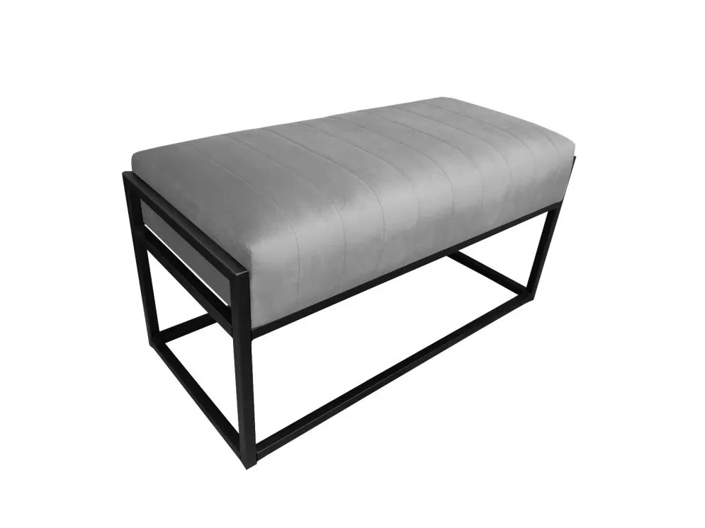 Ławka LILU MG VELVET szara pikowana do sypialni | MIRAT. w stylu LOFT kolekcja