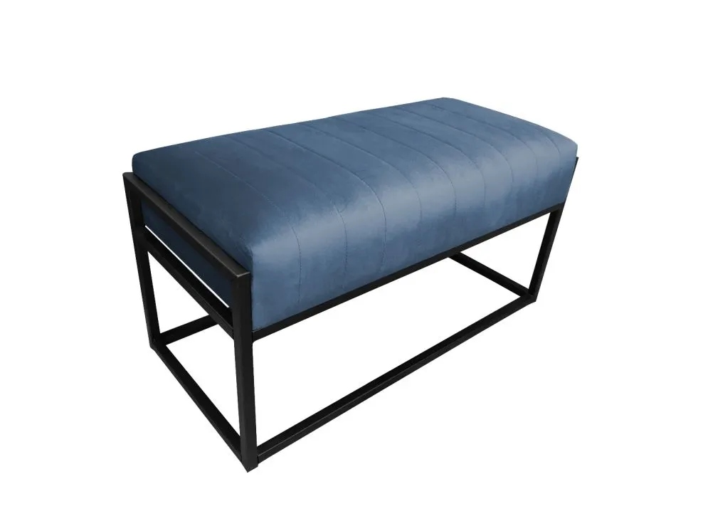 Ławka LILU MG VELVET ciemnoniebieska na metalowym stelażu | MIRAT. w stylu LOFT kolekcja