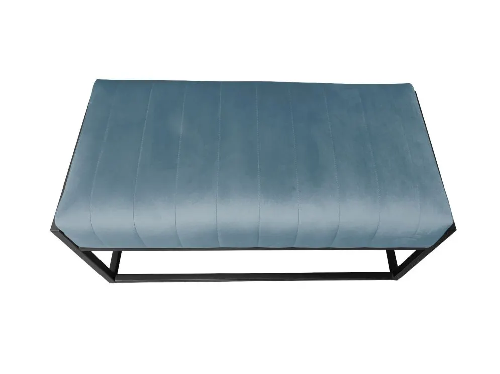 Ławka LILU BL VELVET szara tapicerowana tkaniną aksamitną z czarną podstawą | MIRAT. w stylu LOFT kolekcja