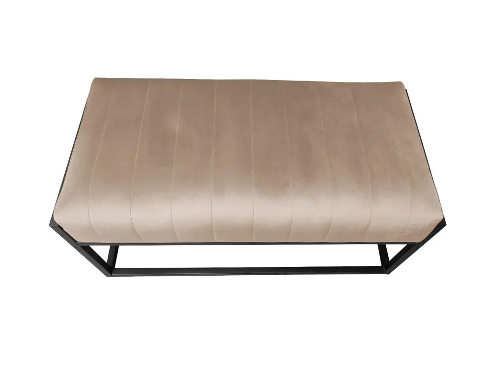 Ławka LILU MG VELVET beżowa tapicerowana aksamitem | MIRAT. w stylu GLAMOUR kolekcja