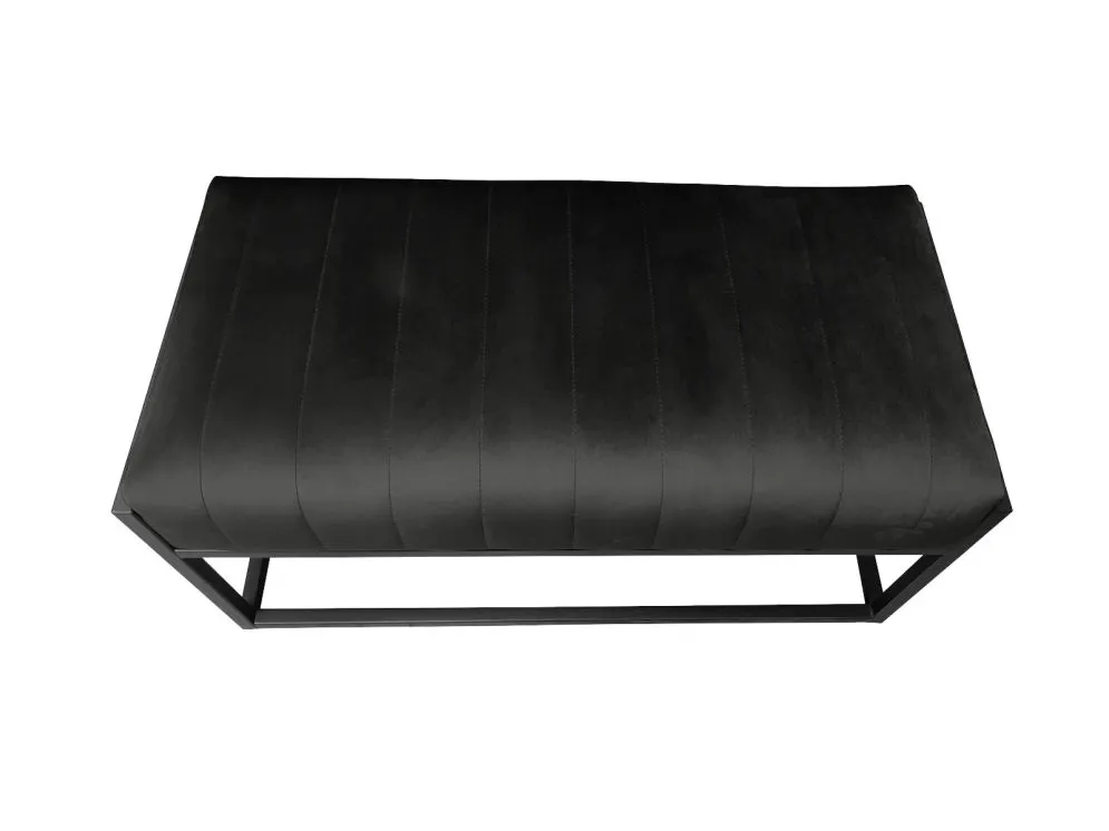 Ławka LILU MG VELVET czarna tapicerowana aksamitem | MIRAT. w stylu LOFT kolekcja