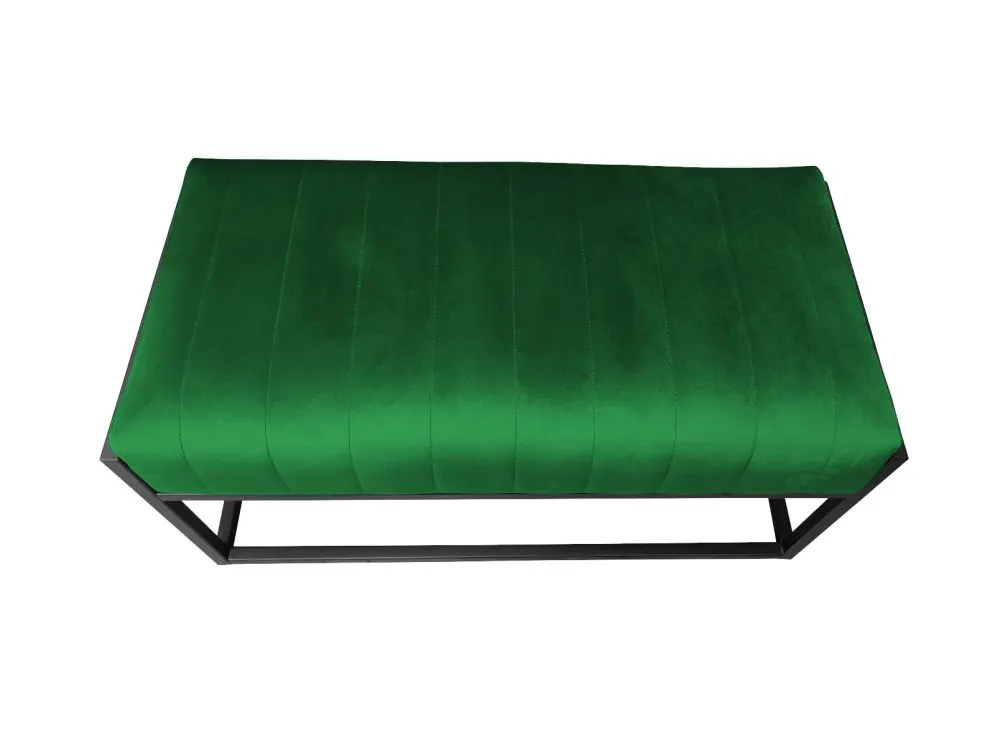Ławka LILU MG VELVET zielona z przeszyciami | MIRAT. w stylu LOFT kolekcja