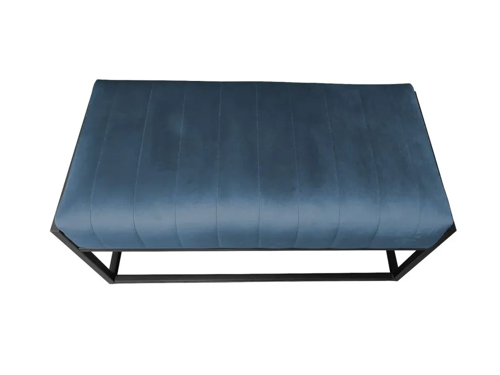 Ławka LILU MG VELVET ciemnoniebieska na metalowym stelażu | MIRAT. w stylu LOFT kolekcja