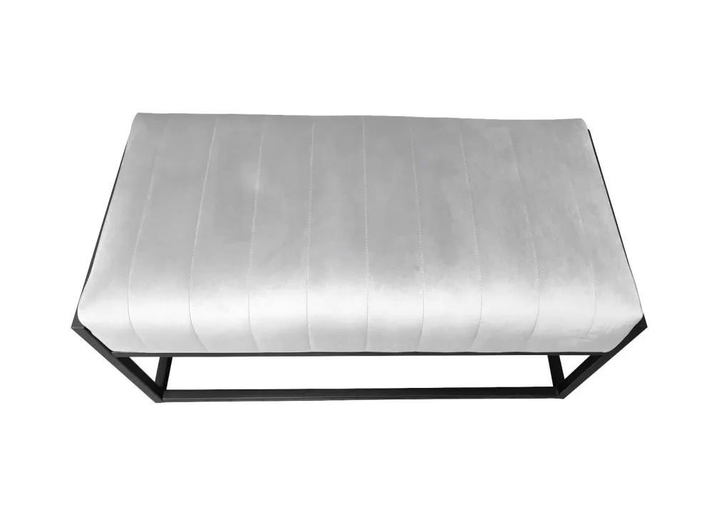 Ławka LILU MG VELVET jasnoszara dekoracyjna na czarnym stelażu | MIRAT. w stylu LOFT kolekcja