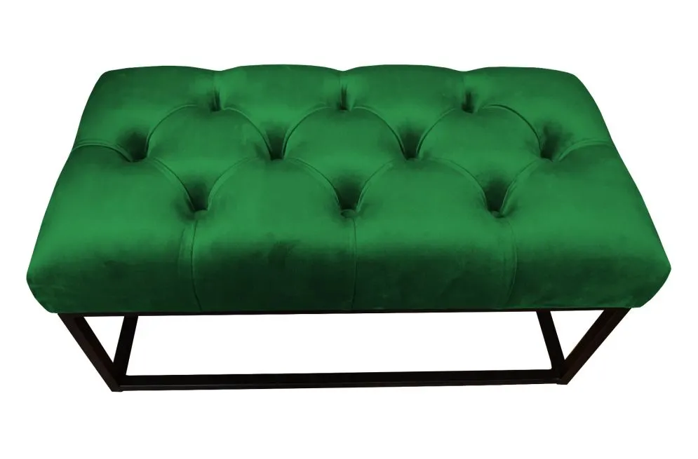 Ławka CHARLIE MG VELVET zielona pikowana | MIRAT. w stylu GLAMOUR kolekcja
