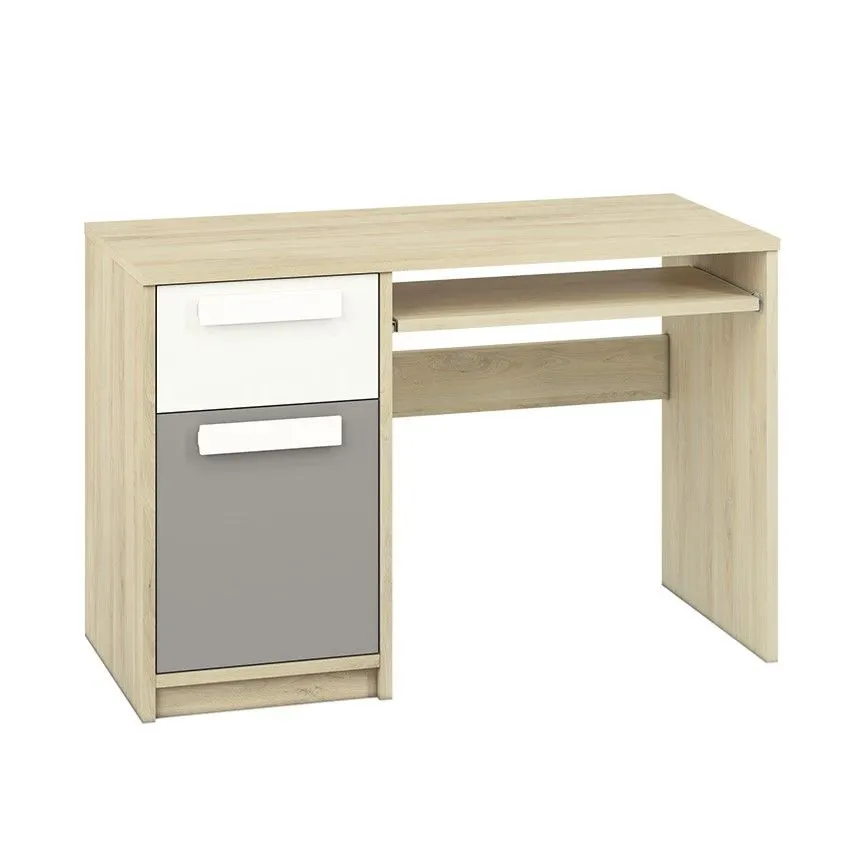 Biurko DOT buk/białe/szare młodzieżowe polskiej produkcji I sklep meblowy MIRAT. styl SKANDYNAWSKI kolekcja DOT