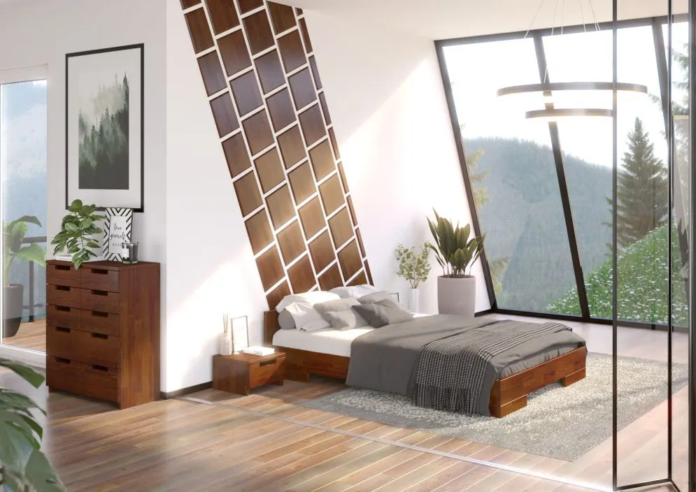 Łóżko SPECTRUM niskie sosnowe w stylu skandynawskim | MIRAT. styl SKANDYNAWSKI kolekcja SPECTRUM