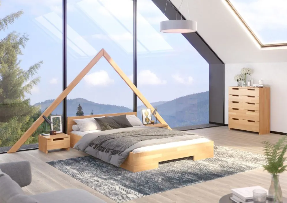 Łóżko SPECTRUM niskie bukowe 180 polskiej produkcji | MIRAT. styl SKANDYNAWSKI kolekcja SPECTRUM