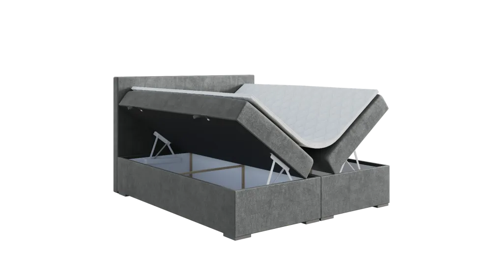 Łóżko kontynentalne MANHATTAN 180 granatowe velvet z wysokim zagłowiem | MIRAT. w stylu GLAMOUR kolekcja