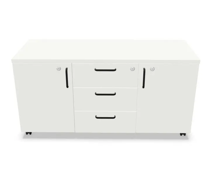 Komoda biurowa EASY SPACE MOB 120cm biała mobilna I sklep meblowy MIRAT.
