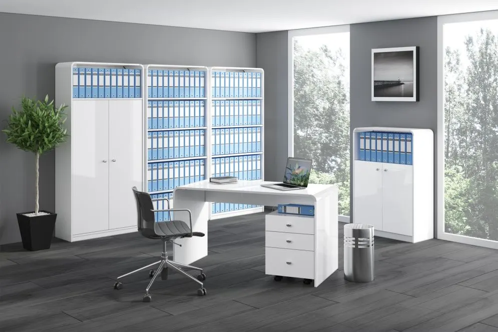 Biurko MILANO 130 biały połysk kosmetyczne I sklep meblowy MIRAT. kolekcja MILANO/MURANO