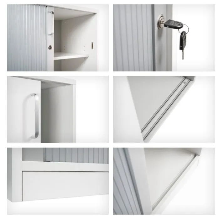 Szafka biurowa żaluzjowa EASY SPACE CABINET HRT 4-OH 120cm akacjowa zamykana I sklep meblowy MIRAT.